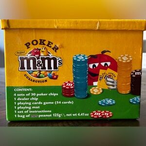 Vintage M&M'S Poker Collection with Colorful Chips